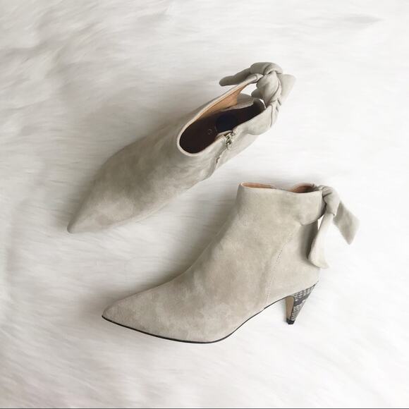 Joie Snake Kitten Heel Bootie Suede - Picture 3 of 9